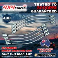 7 F+R Braided Brake Hoses Lines for Toyota Landcruiser FZJ80 With ABS 2"-3" Lift