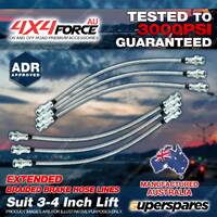 6x F + R Braided Brake Hoses for Toyota Landcruiser HDJ78 HDJ79 99-06 3"-4" Lift