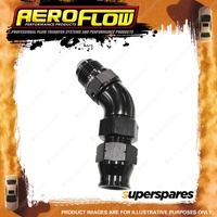 Aeroflow 45 Degree Tube To Male Adapter Hardline Fittings Black 3/4" to -12 AN
