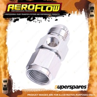 Aeroflow Straight Female To Male With 1/8" NPT Adapter Port Silver -12 AN