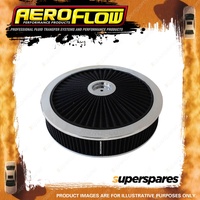 Aeroflow Chrome Air Filter Assembly 1-1/8" X 14"X 3" 5-1/8" Neck Washable