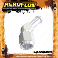 Aeroflow 45 Degree Hose Barb Pipe Fitting -6 AN To 5/16" 7.93mm Silver Finish
