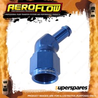 Aeroflow 45 Degree Hose Barb Pipe Fitting -8 AN To 3/8" 9.52mm Blue Finish