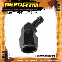Aeroflow 45 Degree Hose Barb Pipe Fitting -8 AN To 3/8" 9.52mm Black Finish