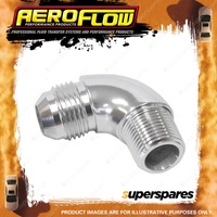 Aeroflow 90 Degree NPT To AN Full Flow Adapter 1/4" To -4AN Silver
