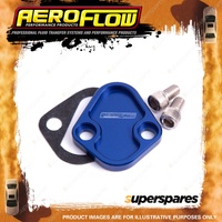 Aeroflow Billet Fuel Pump Block-Off Plate Blue for Ford 289-351W SB Bb