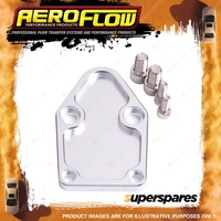 Aeroflow Brand Billet Fuel Pump Block-Off Plate - Silver Suit SB Chevy