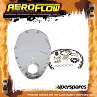 Aeroflow 2-Piece Billet Aluminium Timing Cover Silver for SB Chev And 90 Deg V6