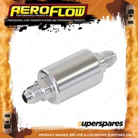 Aeroflow Billet Fuel Filter -6 AN Silver 40 Micron Stainless Steel Element