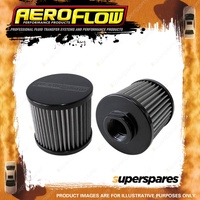 Aeroflow Stainless Steel Billet Breather With -10 AN Female Thread Black Finish