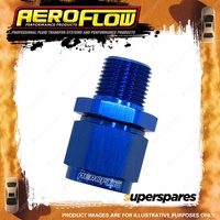 Aeroflow Male NPT To Female AN Straight Nut and Fitting 1/4" To -8 AN Blue