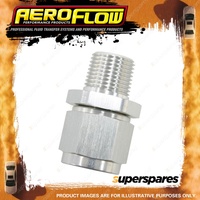 Aeroflow Male NPT To Female AN Straight Nut and Fitting 1/4" To -8 AN Silver
