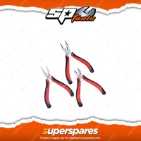 888 Series 3Pcs Mini Plier Cutter Set - Flat Long Nose Plier Spring Handle