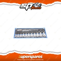 SP Tools 11Pcs Gear Drive ROE Spanner Set 15 Degree Offset Stubby Metric Wrench