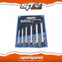 SP Tools 6Pcs Double Ring Spanner Set - 40 Degree Offset Metric Wrench Cr-V