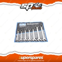 SP Tools 7Pcs Gear Drive ROE Spanner Set - 15 Degree Offset SAE Wrench Cr-V