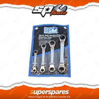 SP Tools 4Pcs Double Ring Gear Drive Spanner Set - 15 Degree Offset SAE Wrench