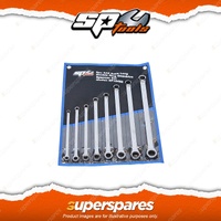 SP Tools 8Pcs Double Ring Gear Drive Spanner Set Extra Long 0 Degree Offset SAE