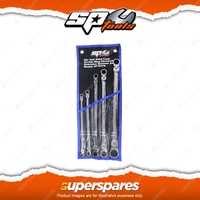 SP Tools 5Pcs Flex Head Double Gear Drive Ring Spanner Set - Ex Long SAE Cr-V