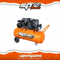 SP Tools 15A 3Hp Belt Drive Air Compressor - Triple Cast Iron Portable 100L Tank