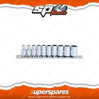 SP Tools 10Pcs 1/4" Drive Socket Rail Set - 12 Point Metric Chrome Vanadium