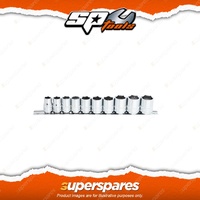 SP Tools 10Pcs 3/8" Drive Socket Rail Set - 6 Point Metric Chrome Vanadium Steel