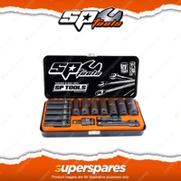 SP Tools 14Pcs 1/2" Drive Deep Impact Socket Set - 6 Point SAE Cr-Mo Steel