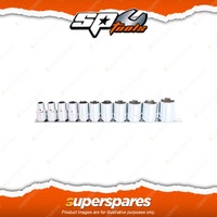 SP Tools 11Pcs 1/2" Drive Socket Rail Set - 6 Point SAE Chrome Vanadium Steel