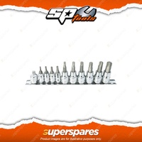 SP Tools 11Pcs 1/4" & 3/8" Drive Inhex Socket Rail - Set Torx Cr-V Steel