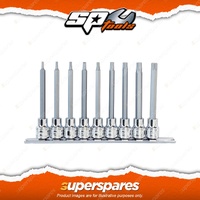 SP Tools 10Pcs 3/8" Drive Socket Rail Set - Torx Plus Long 100mm Cr-V Steel