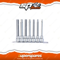SP Tools 7Pcs 3/8" Drive Inhex Deep Socket Rail Set - Metric Cr-V Steel Durable