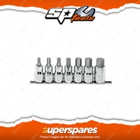 SP Tools 7Pcs 1/2" Drive Inhex Short Socket Rail Set - Metric Cr-V Steel
