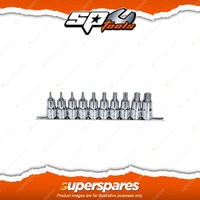 SP Tools 10Pcs 1/2" Drive Socket Rail Set - Torx Chrome Vanadium Steel