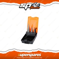 SP Tools 3Pcs Step Drill Bit Set - High Speed Steel Metric Two Flute Design