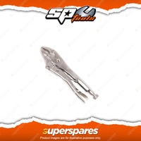 SP Tools 175mm Locking Pliers Curved Jaw - Heavy Duty Knurled Adjuster Nut