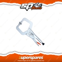 SP Tools 275mm C-Clamp Locking Pliers Swivel Pad - Heavy Duty Cr-V Steel