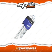 SP Tools 9Pcs Ball Drive Hex Key Set - Stubby Metric Colour Coded Cr-V Steel