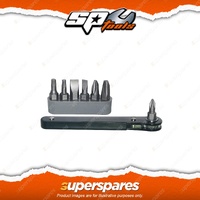 SP Tools 8Pcs Ratchet Driver Bit Set - Phillips Slotted Torx Bits Cr-V Steel