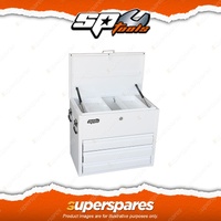 SP Tools 3 Drawer Industrial Duty Steel Truck Box White - Heavy Gauge Steel