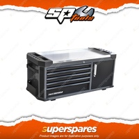 SP Tools 5 Drawer Tech Series Tool Box with Power Tool Cupboard - Diamond Black