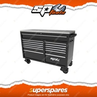 SP Tools 59" USA Sumo Series Wide Roller Cabinet - 13 Drawer Black / Chrome