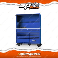 SP Tools 59" USA Sumo Series Roller Cabinet & Power Top Hutch Combo - Blue/Black