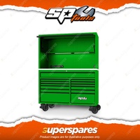 SP Tools 59" USA Sumo Series Roller Cabinet & Power Top Hutch Combo Green/Black
