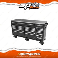SP Tools 73" USA Sumo Series Wide Roller Cabinet - 21 Drawer - Black / Chrome