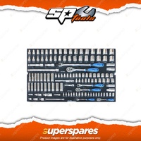 SP Tools 122Pcs Foam Tray - Metric/SAE Sockets & Accessories Included