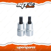 SP Tools 2Pcs Pry Bit Socket Set - 3/8" Drive x 45mm Long Double D Durable