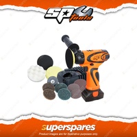 SP Tools 16V Mini Sander Polisher Kit - Handle Wrench Sanding Polishing Pad