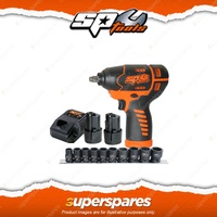 SP Tools 12V 3/8" Drive Impact Wrench Kit - SX Drive 6 Point Chrome Molybdenum