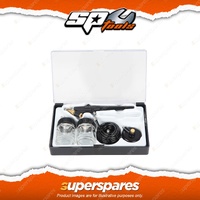 SP Tools Scorpion 7Pcs Air Brush Kit - 140mm Long Air Brush 600mm Hose Glass Pot