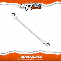 SP Tools Flex Head Double Gear Drive Ring Spanner Extra Long 3/8" x 7/16" SAE